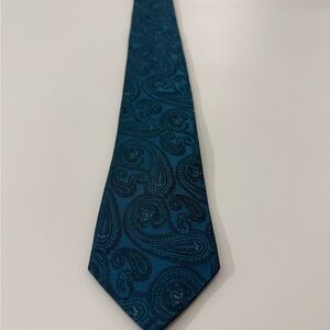 Marc Anthony Silk Paisley Teal Tie